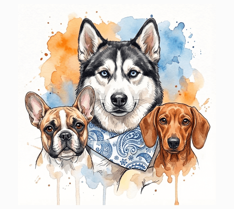 Custom Watercolor Portrait – Unique Fur Illustration (Digital Download)